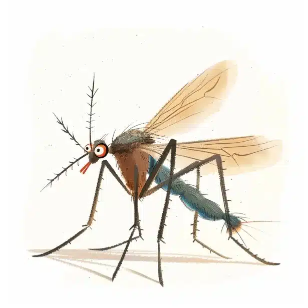 Cartoon illustration of a mosquito