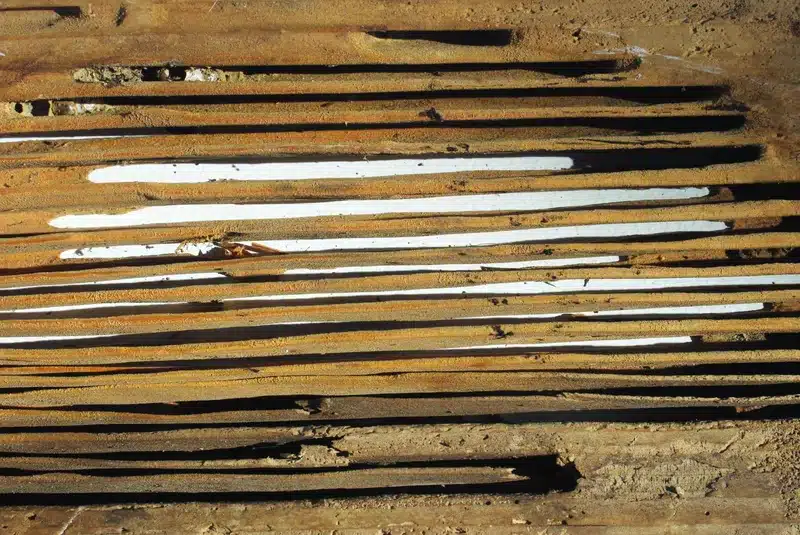 Wood showing signs of termite damage